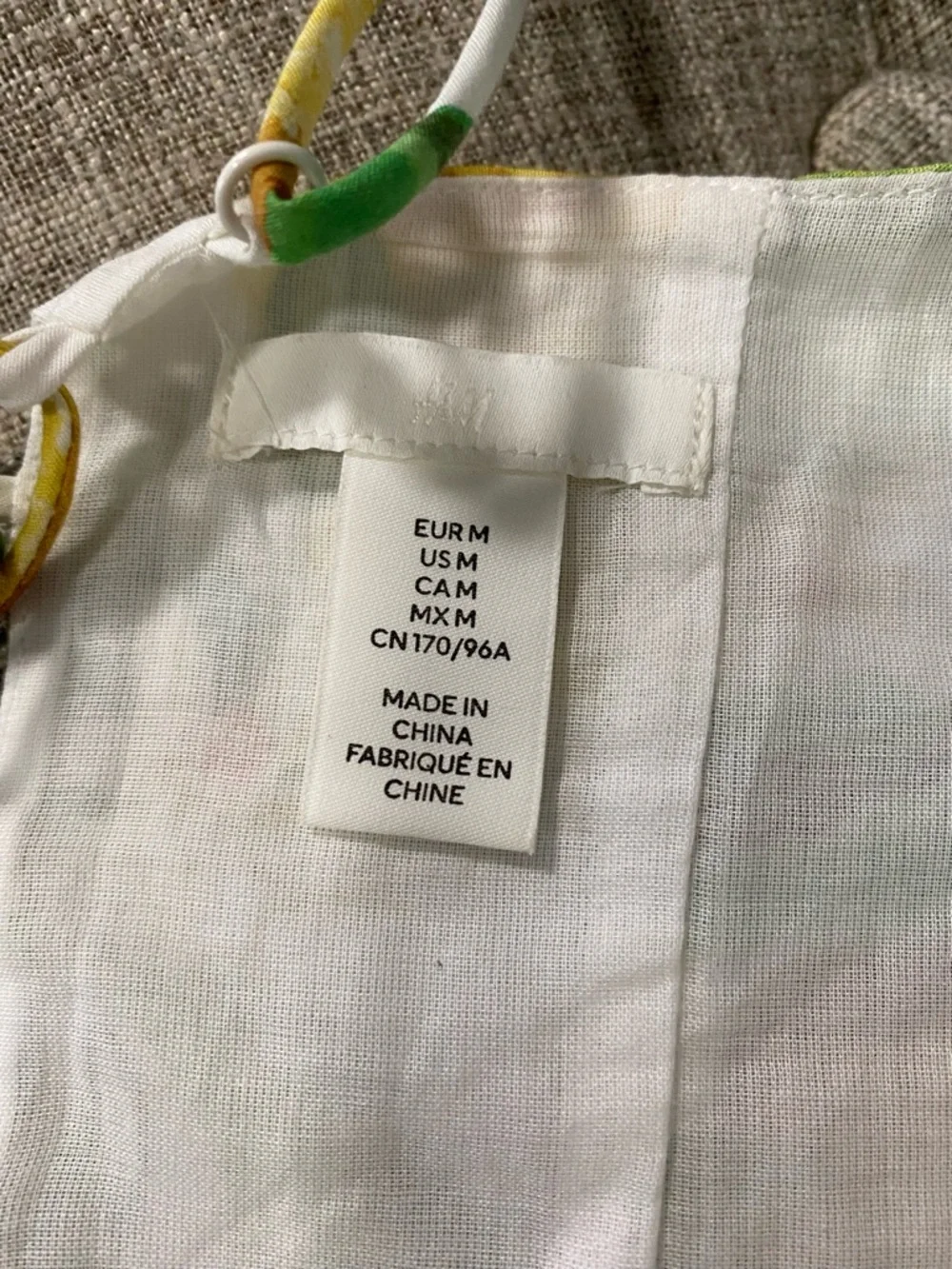 H&M White Midi Dress with Yellow Lemon and Green Leaf Print - Picture 5 of 6